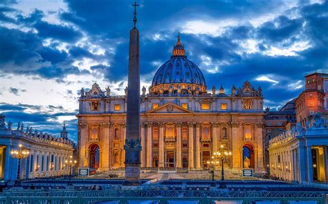 Saint Peters Basilica Vatican Evening Hd Wallpaper Pxfuel