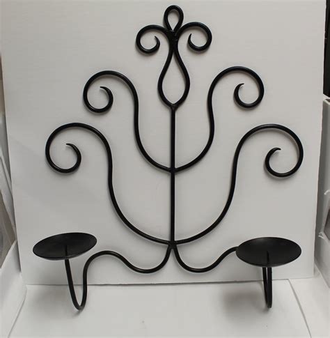 Wall Mounted Wrought Iron Candle Holder Etsy