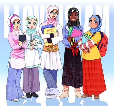 Gambar Kartun Muslimah Yang Keren Dan Cantik Animasi Korea Meme Lucu