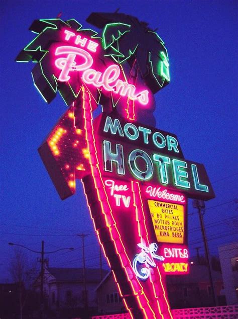 The Palms Motor Hotel Retro Signage Hot Tub Room Vintage Neon Signs Different Signs Vintage