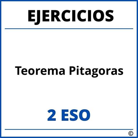 Ejercicios Teorema De Pitagoras 2 Eso Pdf