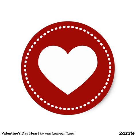 Valentines Day Heart Classic Round Sticker Valentine Stickers Valentines Day