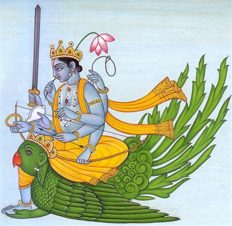 Eight Armed Vishnu On Garuda Vishnu As Visualized In The Narayana