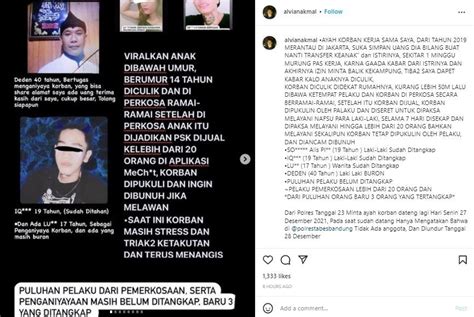 Viral Bocah 14 Tahun Diperkosa Dan Dijual Di Michat 3 Pelaku Ditangkap