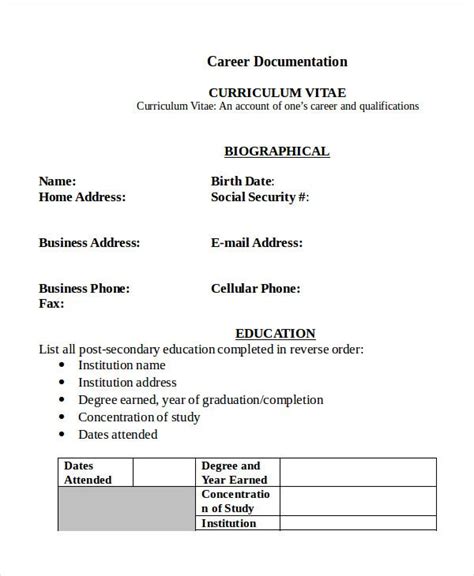 Resume model job pdf hudsonhs me. 35+ Sample CV Templates - PDF, DOC | Free & Premium Templates