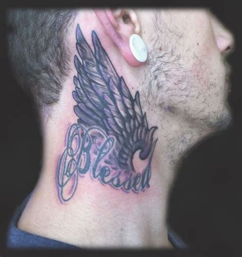 Neck Tattoos For Men Angel Wing 55 Inspiring Mode Wing Neck Tattoo