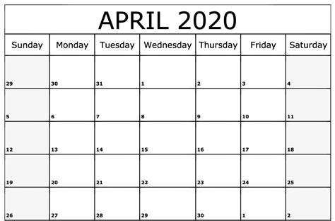 Get free printable calendars on these sites that make it easy to print & download. Free April 2020 Calendar PDF, Word, Excel Template ...