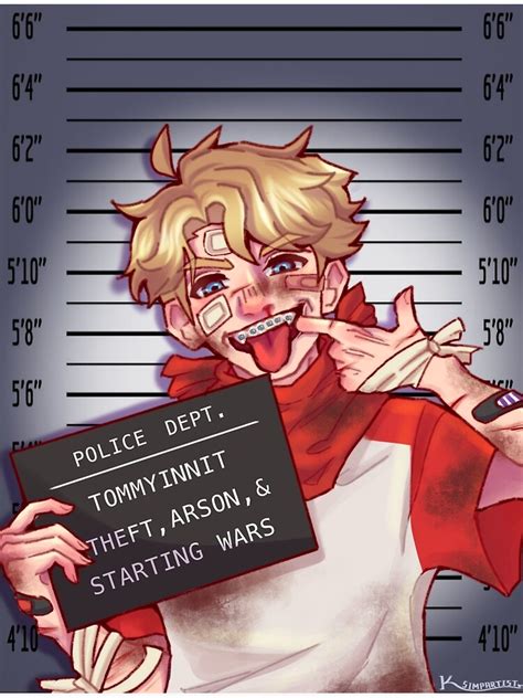 Tommyinnit Mugshot Poster For Sale By Ksimpartist Redbubble