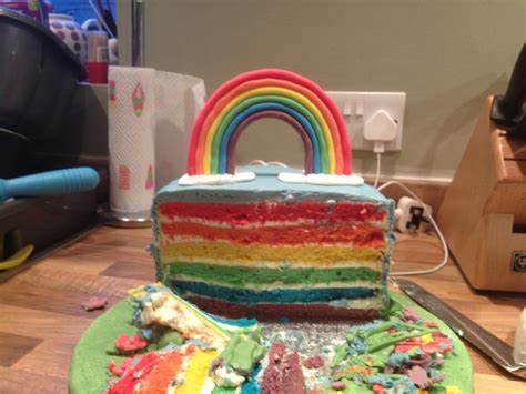 Rainbow And Flower Cake