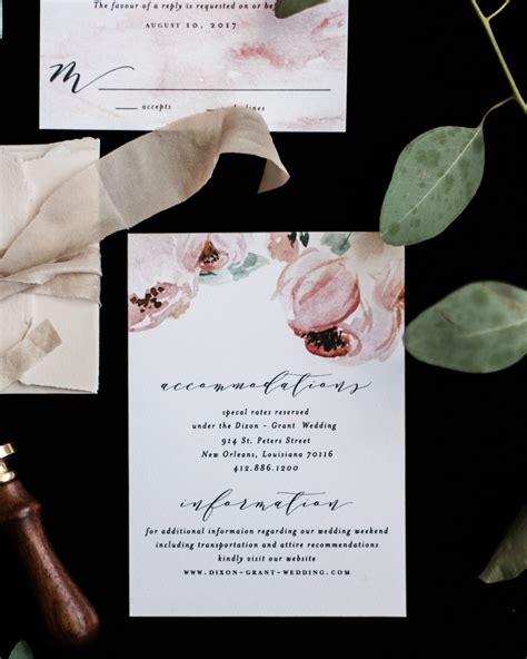 Romantic Watercolor Floral Wedding Invitations
