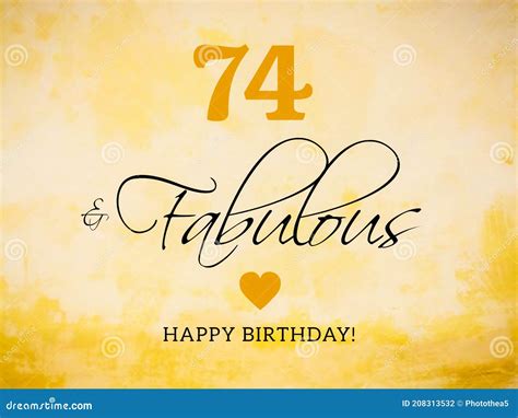 74th Birthday Card Wishes Illustration Stock Illustration
