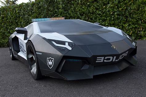 Almost Life Size Lamborghini Replica Made From Cardboard And Paper