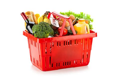 Shopping Basket Full Isolated Stock Photos Pictures And Royalty Free