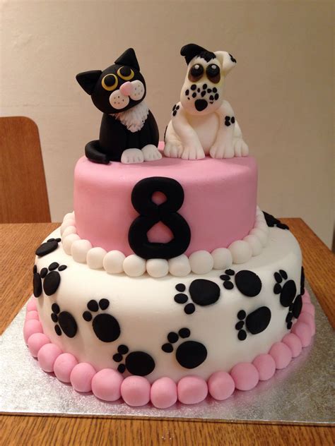Cat And Dog Puppy And Kitten Cake Chocolate Cake With Choc Park Fudge