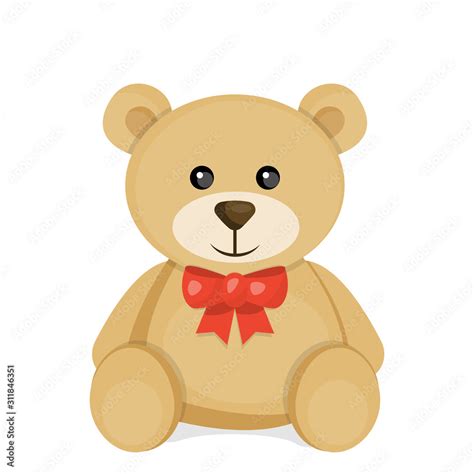 Cute Cartoon Teddy Bear Vector Illustration For Valentines Day Stock