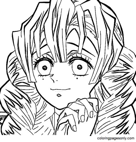 Coloriage Kimetsu No Yaiba Kanroji Mitsuri Coloriages Gratuits à Imprimer