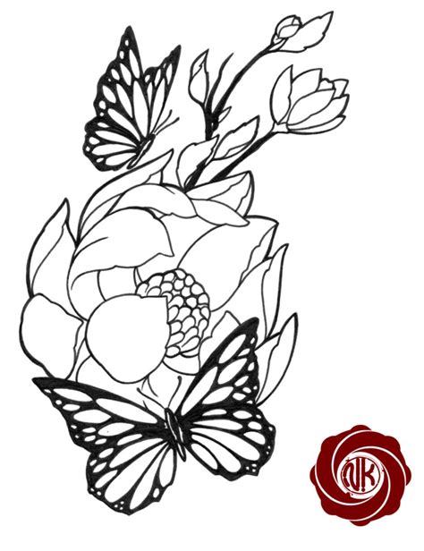 Drawings Of Roses And Butterflies Clipart Best