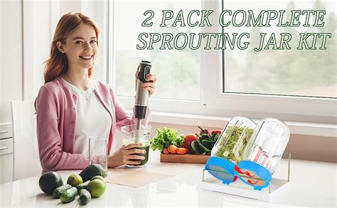 Sprouting Jars Sprout Growing Kit Including Wide Mouth Mason Jars
