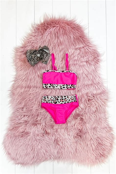 Hot Pink And Leopard Swimsuit Dashofglittercom