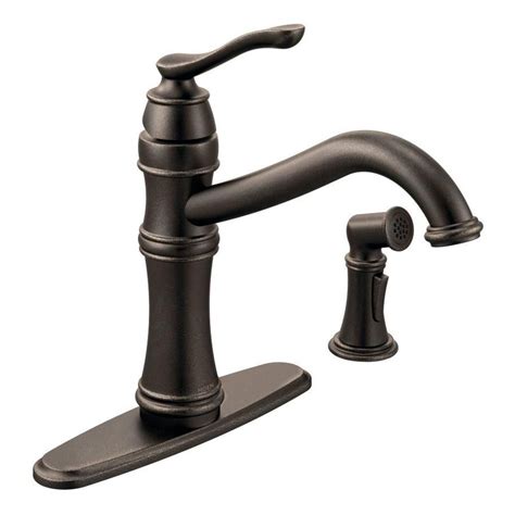 A kitchen tap allows you to update the look of your kitchen completely in an. Moen Belfield Oil Rubbed Bronze 1-Handle Deck-Mount Low ...