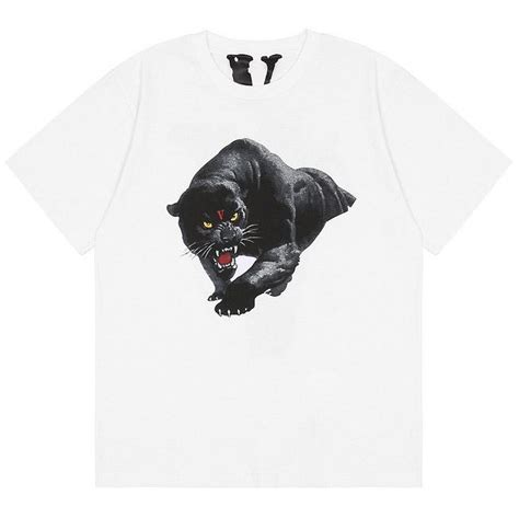 Vlone Panther Shirt White And Black Vloneclothing