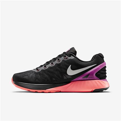 Nike Womens Lunarglide 6 Running Shoes Blackfuchsia Flash