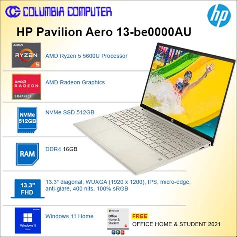 Jual Hp Pavilion Aero 13 Be0000au Ryzen 5 5600u 16gb 512gb 133 Win11