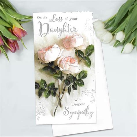 Loss Of Daughter Roses Sympathy Card The Celebration Store
