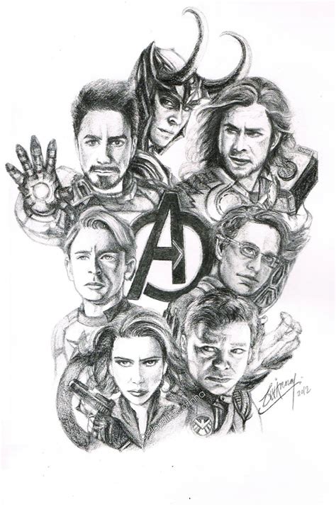 Sketch Of The Avengers And The Way Too Awesome To Be Left Out Loki Awesome Sketch Avengers