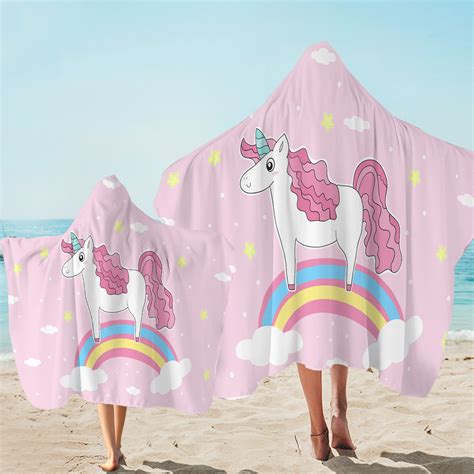 Baby Pink Unicorn Hooded Towel Unilovers