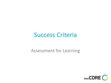 Ppt Success Criteria Powerpoint Presentation Free Download Id1828002