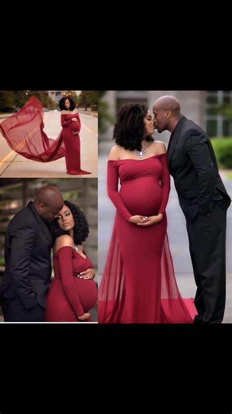 Beautiful Red And Black Maternity Outdoor Photo Shoot Of This African American Couple In Love