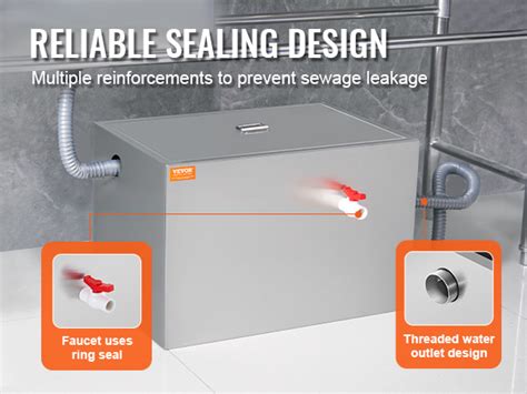 Vevor Commercial Grease Trap Lbs Grease Interceptor Side Inlet