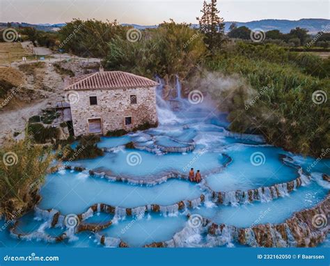 Toscane Italy Natural Spa With Waterfalls And Hot Springs At Saturnia