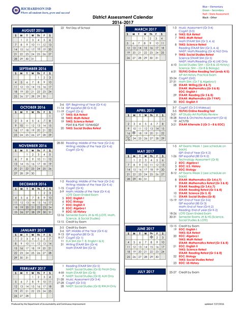 District Calendar Templates At