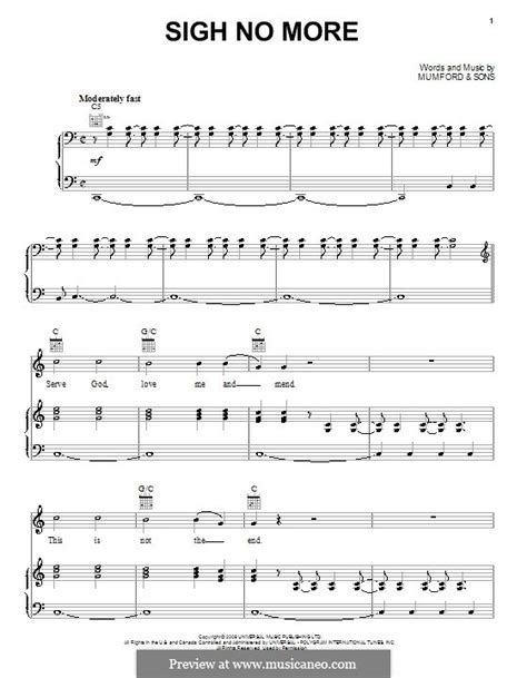 Sigh No More Mumford And Sons By M Mumford Sheet Music On Musicaneo