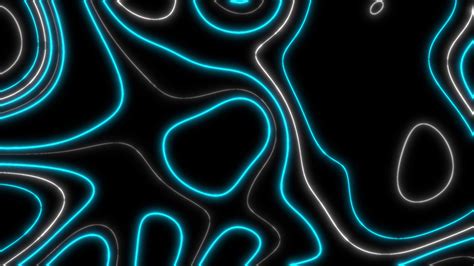 Concept T3 Abstract Liquid Lines Cyan Animation Background With