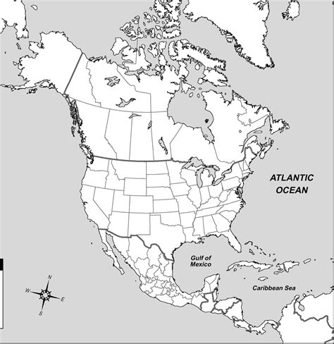 Mapa Mudo Fisico De America Del Norte Para Imprimir América Del Norte