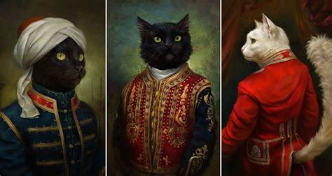 These Cats Could Be Mistaken For Royalty In These Fancy Cat Oil Paintings