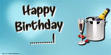 Custom Greetings Cards For Birthday Champagne Happy Birthday