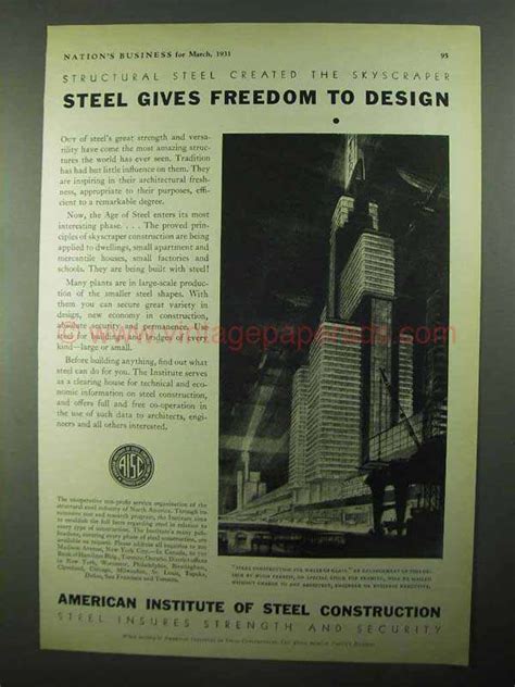 1931 American Institute Of Steel Construction Ad Cv0253
