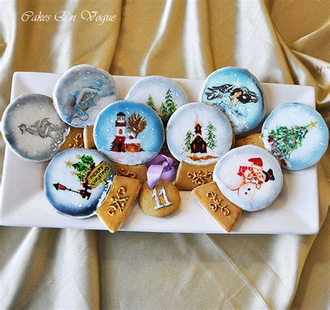 Make a christmas tree cookie, snowman cookie, and more. Hand Painted Christmas SnowGlobe Cookies | Cookie Connection