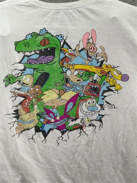 Nickelodeon T Shirt Adult Xl Cartoon Arnold Catdog Rugrats Ren And