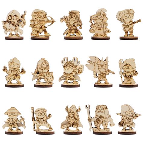 Buy Dnd Fantasy Miniatures 14 Cute Character Classes Set 25d Wood