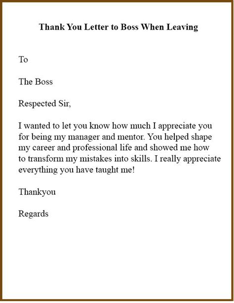 Thank You Letter To Boss When Leaving Job Whatever Might Be Your