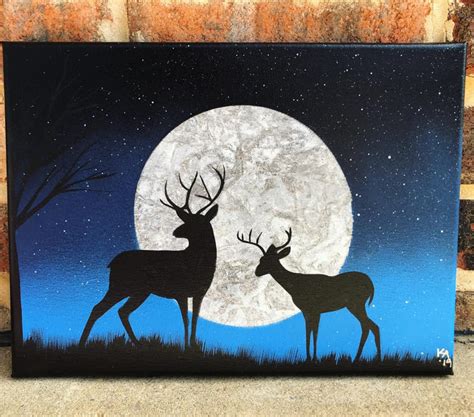 Deer Painting Deer Wall Art Spray Paint Art Deer Decor Etsy