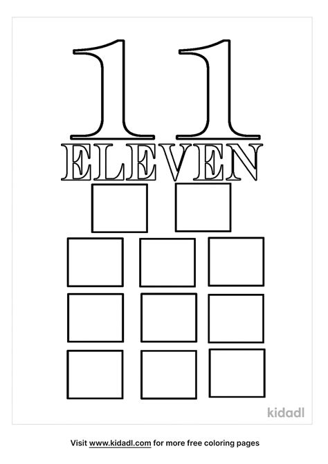 Free Number 11 Coloring Page Coloring Page Printables Kidadl