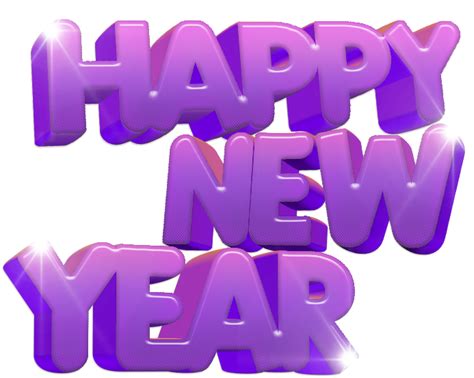 Happy New Year Purple Text Transparent Png Png Play