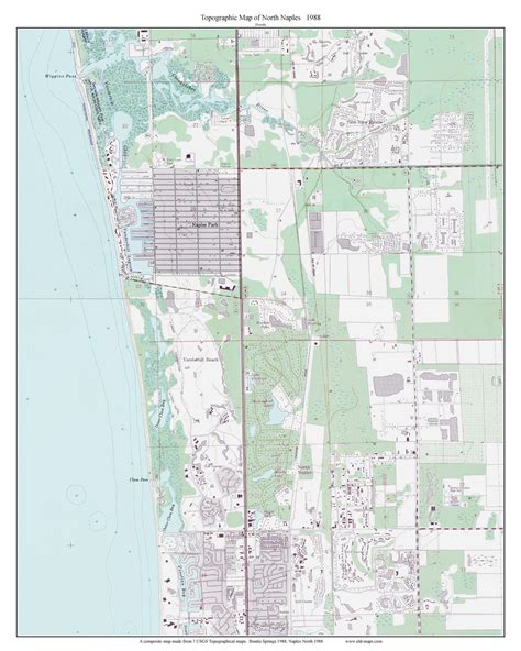 North Naples 1988 Custom Usgs Old Topo Map Florida Old Maps