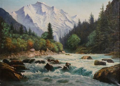 Mountain Scene Canadian Rockies By Artist Unknown J Art Gallery